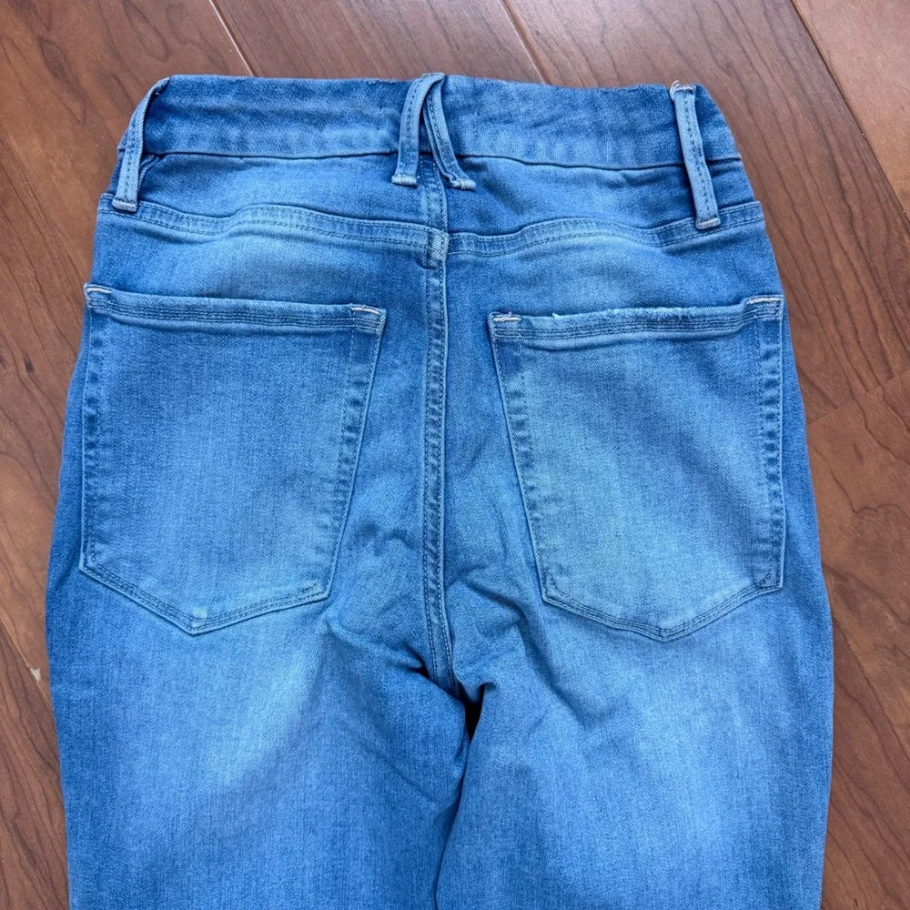 Good American Good Flare Jeans Size 4/27Blue Stretch Denim Retro Rodeo High Rise - Picture 7 of 9